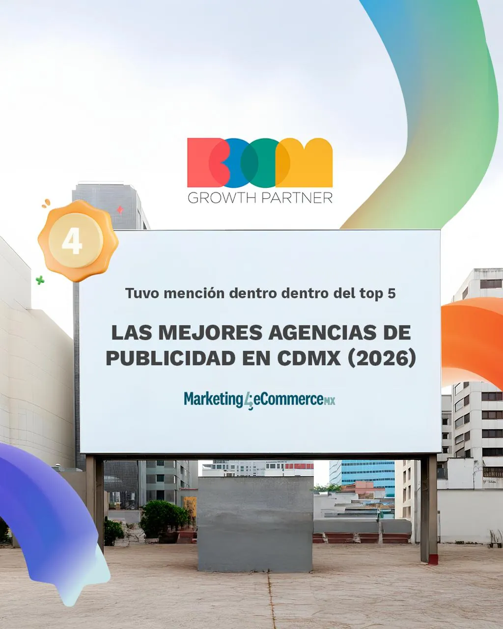 Boom Growth Partner, cuarta entre las mejores agencias de publicidad de CDMX en 2026