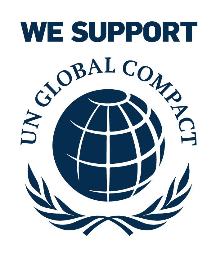 Distintivo We Support del Pacto Mundial de las Naciones Unidas de Boom Growth Partner
